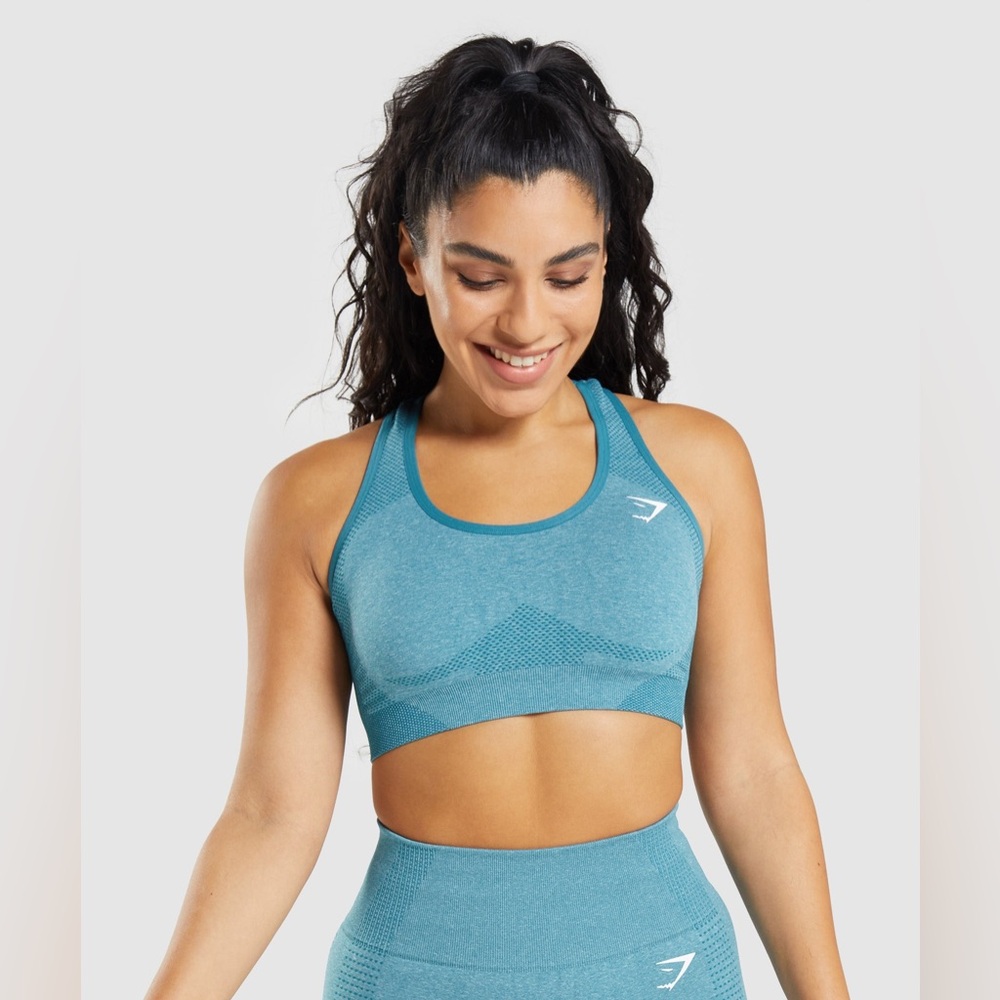 Gymshark Vital Atheltic Women's Teal Sports Bra Active Athleisure Sz S